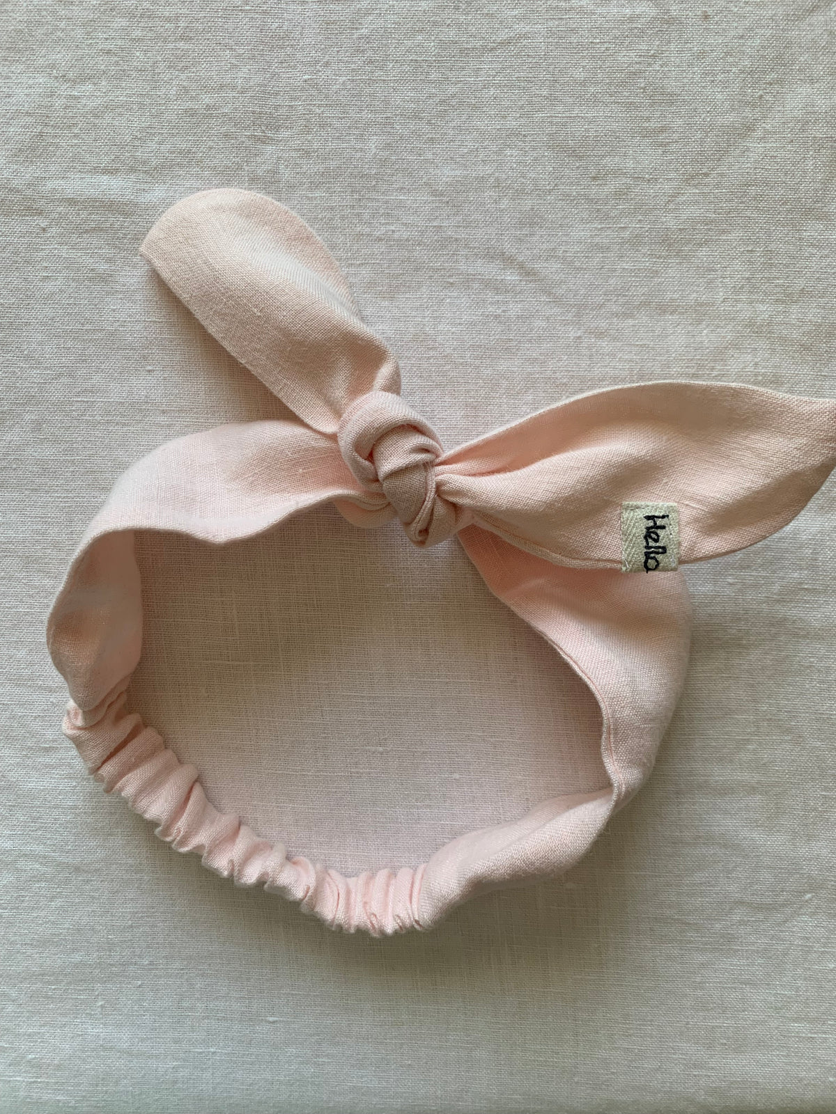 Bandeau lin lavé rose pâle 6/12 mois