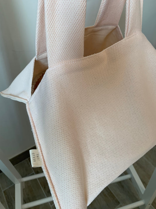 Porte tarte en sweat bio rose pâle