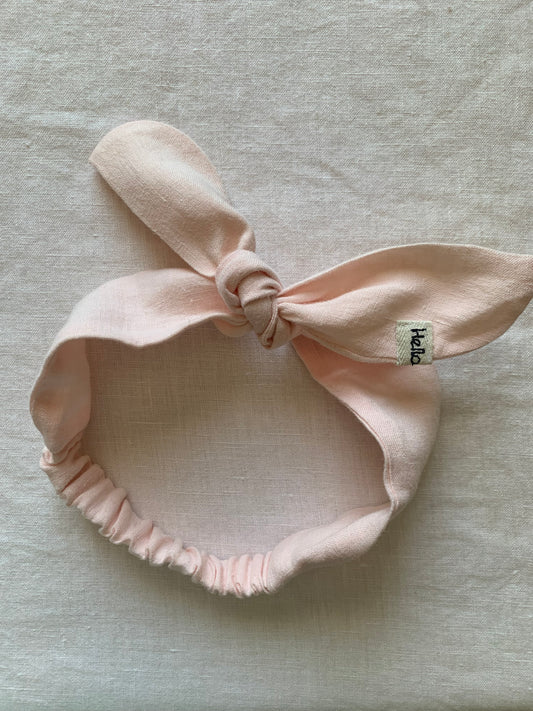 Bandeau lin lavé rose pâle 6/12 mois