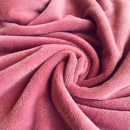 Tissu tout doux couleur framboise en douillette de bambou