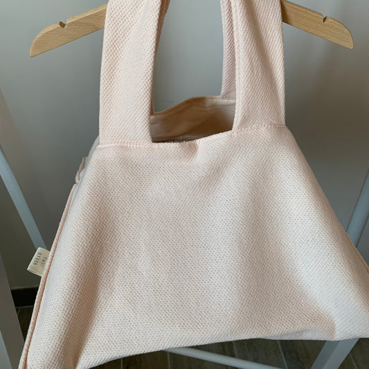 Porte tarte en sweat bio rose pâle