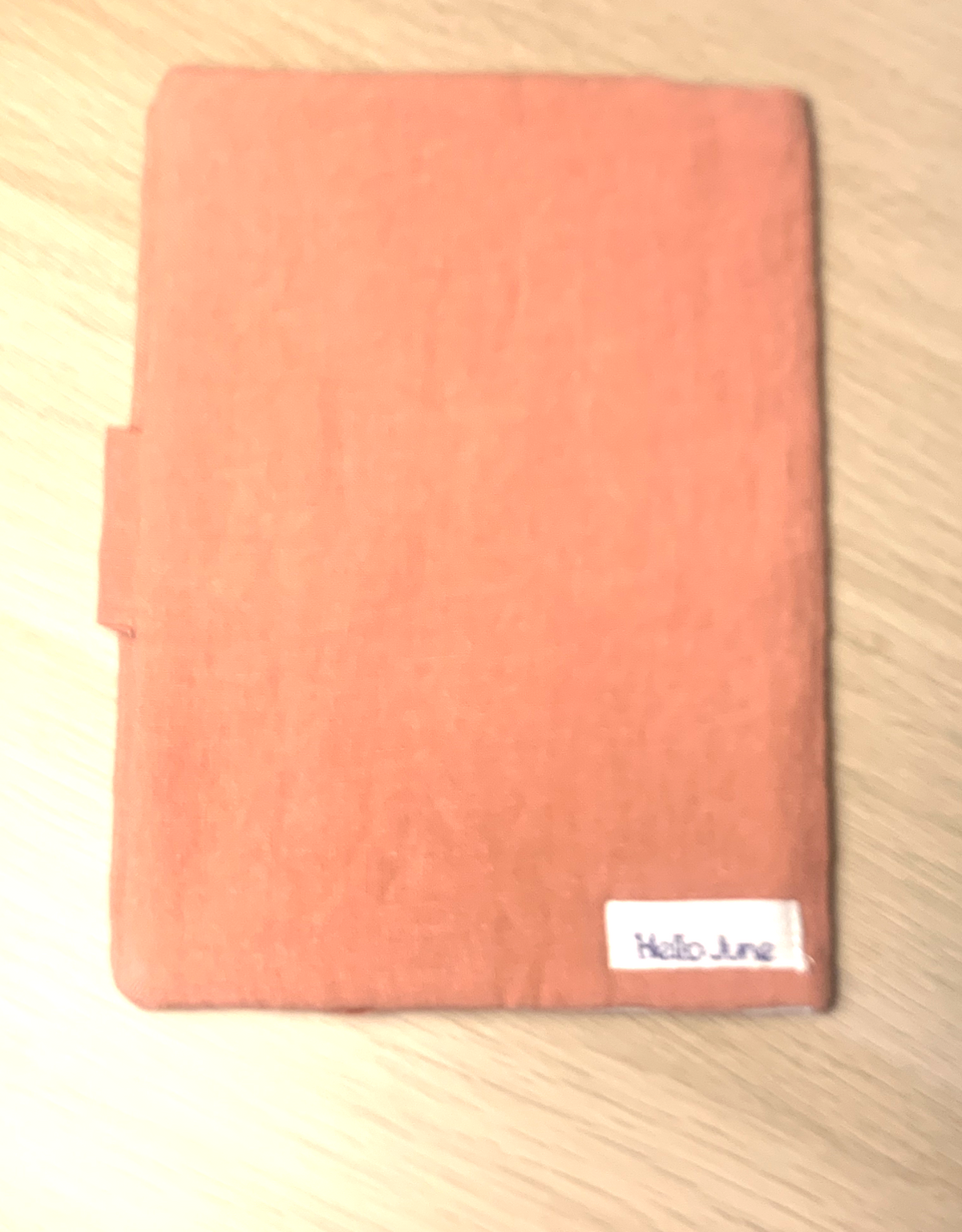Protège carnet de santé lin rose sorbet fraise flocage paillettes blanches "mon joli carnet de santé"