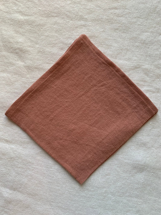 Serviettes de table en lin lavé sorbet fraise