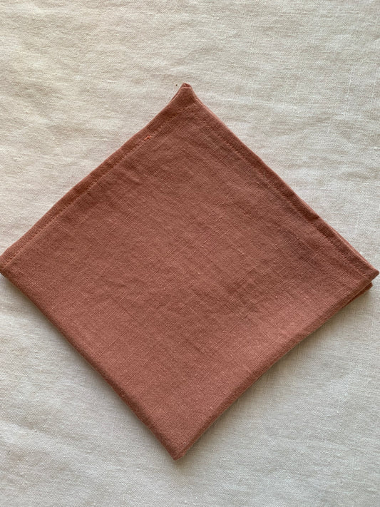 Serviettes de table en lin lavé sorbet fraise