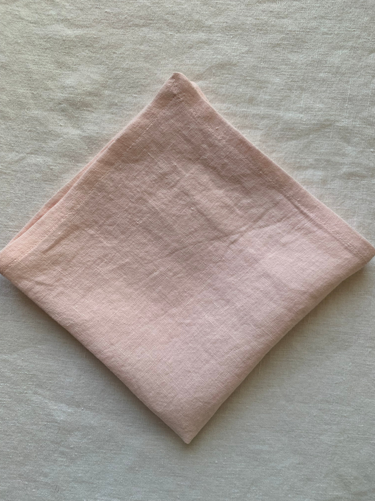 serviette table lin lavé rose pale 40 x 40 cm